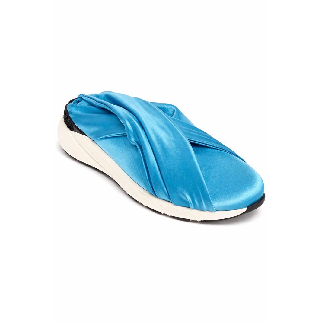 Casadei Satin Stretch Slip-On Women's Sneakers Blue Size Us 6 Eu 36 Nwb $600